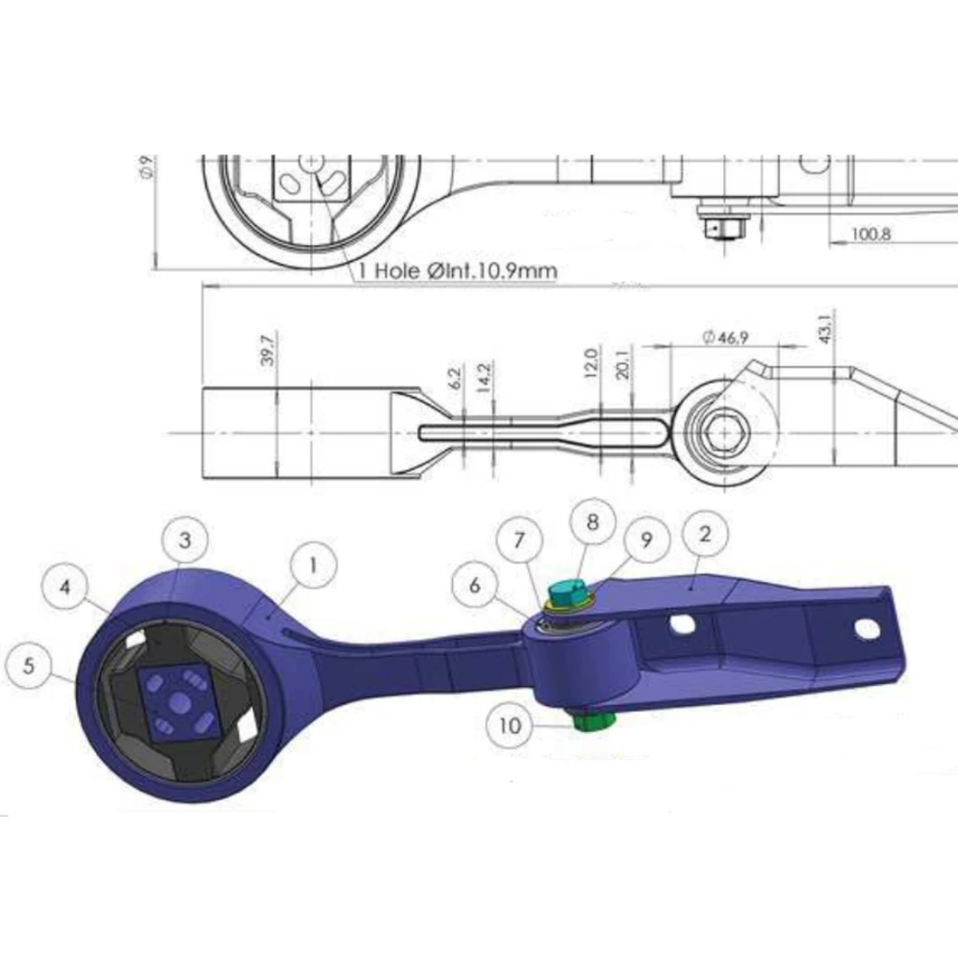 6q0199851ab Engine Mount for VW Fox 1.0/1.6 04- Polo 1.0/1.6 02-